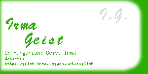 irma geist business card